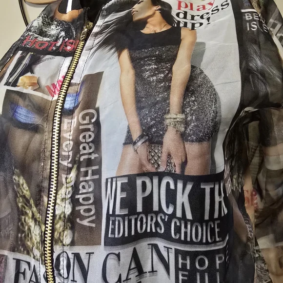 Graphic Print Bomber Jacket - Picture 3 of 4